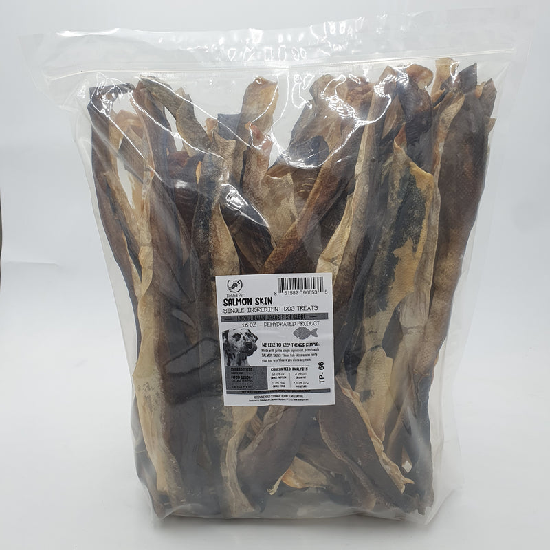 Salmon skin  16" long, 1 pound  Dog Treats