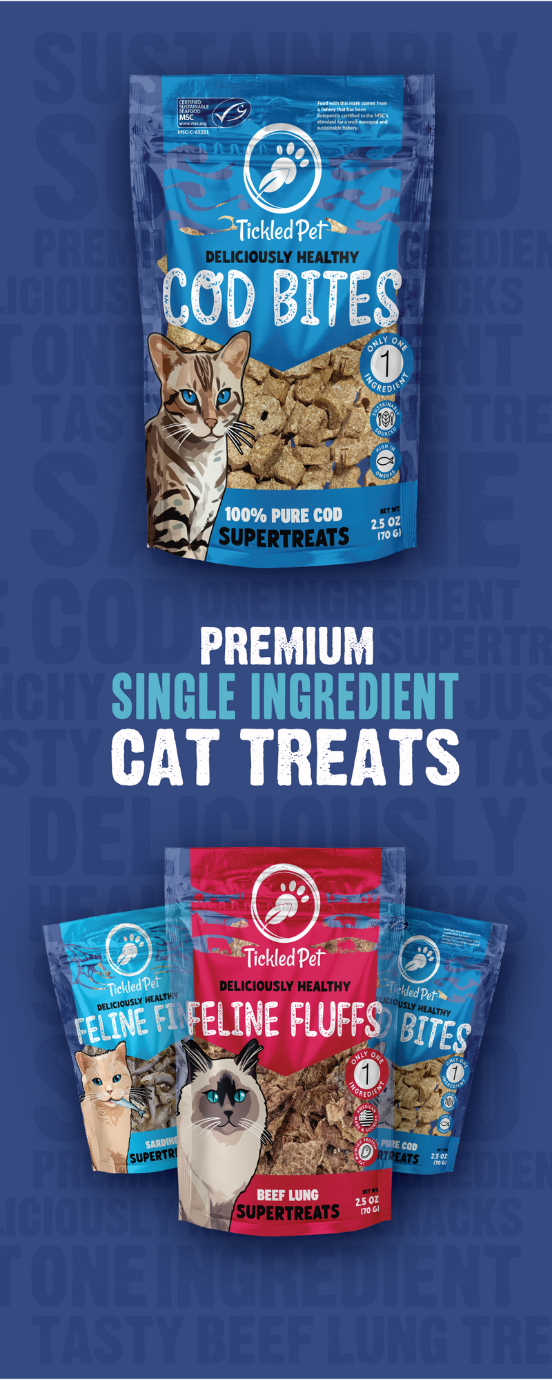 Feline Fins Sardine Cat Treats 2.5 oz