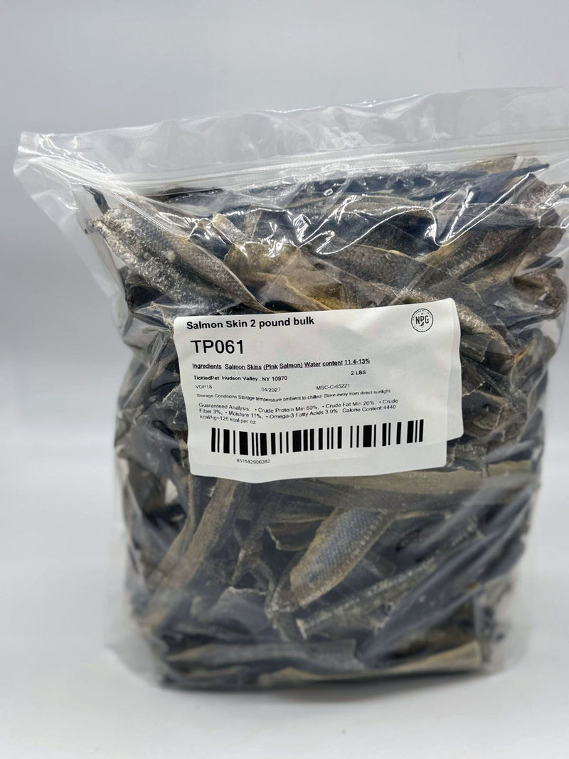 Offer for the salmon lovers!  Salmon Skin 2 pound bulk Dog Treats