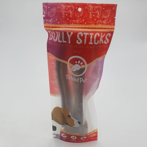 100% Natural Bully Stick 12 inch/ 8oz bag | Dog Treats - TickledPet