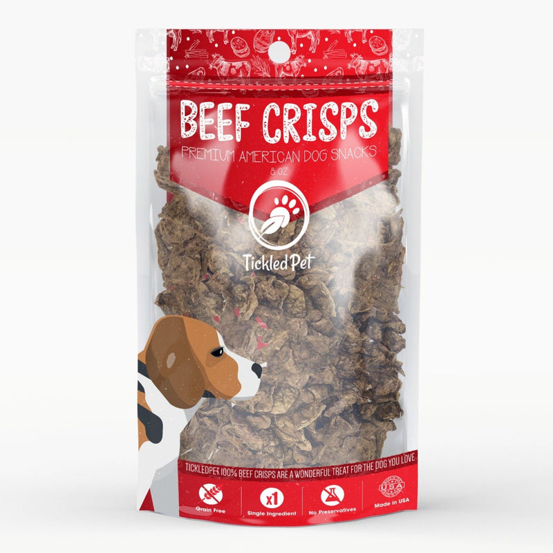 Natural Beef Crisps Dog Training Treats – Slow Roasted in the USA – Bite Sized - TickledPet