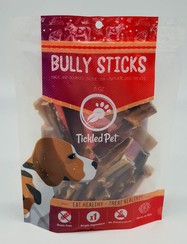 USA Bully Stick Bites – 100% Natural Beef Pizzle Dog Treats 3-5 inch - TickledPet