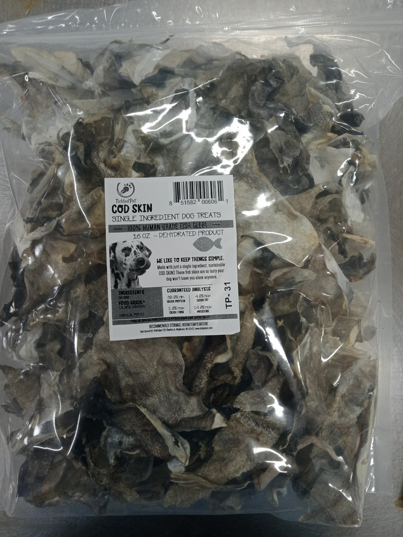 Icelandic Codfish Skin Pieces 1 pound bag
